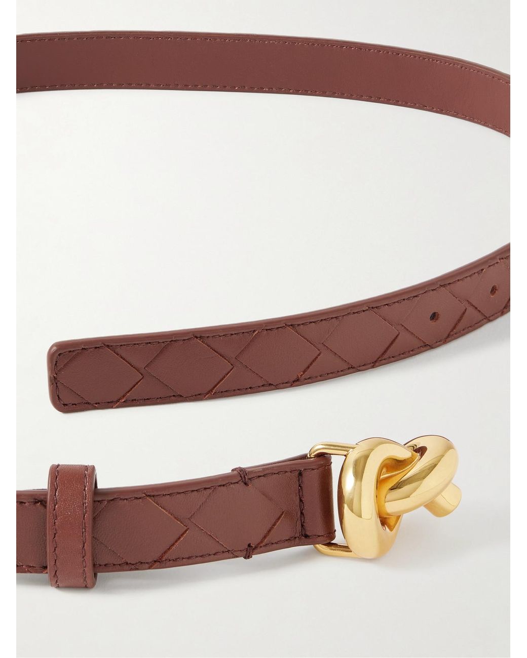 Bottega Veneta Brown Knot Intrecciato Leather Belt