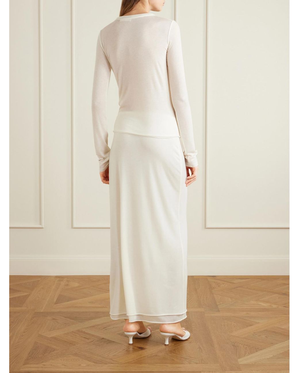 Colleen Allen White Tencel Modal-Blend T-Shirt