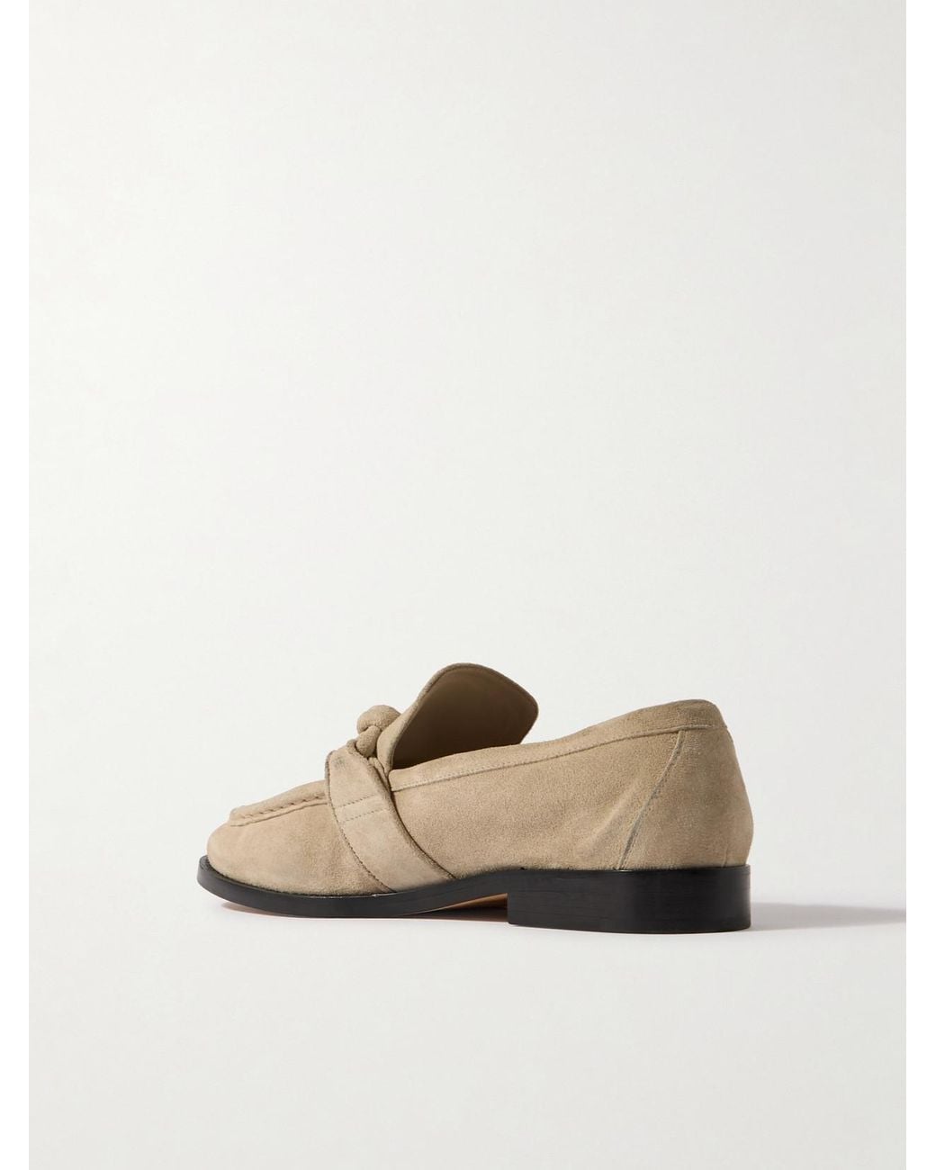 Bottega Veneta Natural Astaire Embellished Suede Loafers
