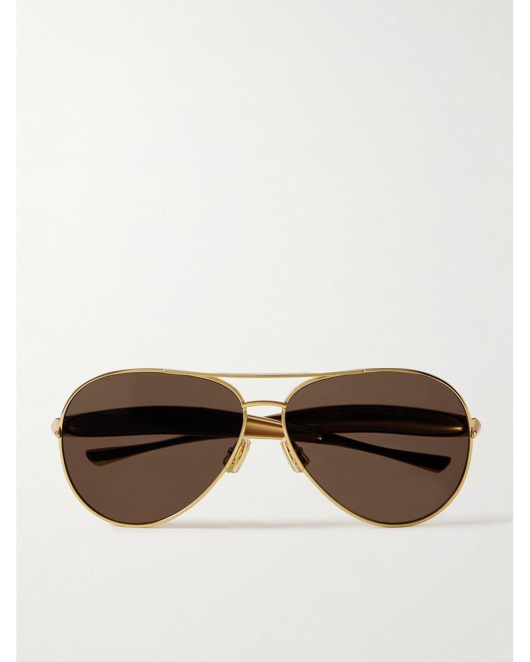 Bottega Veneta Metallic Sardine Aviator-Style-Tone Sunglasses