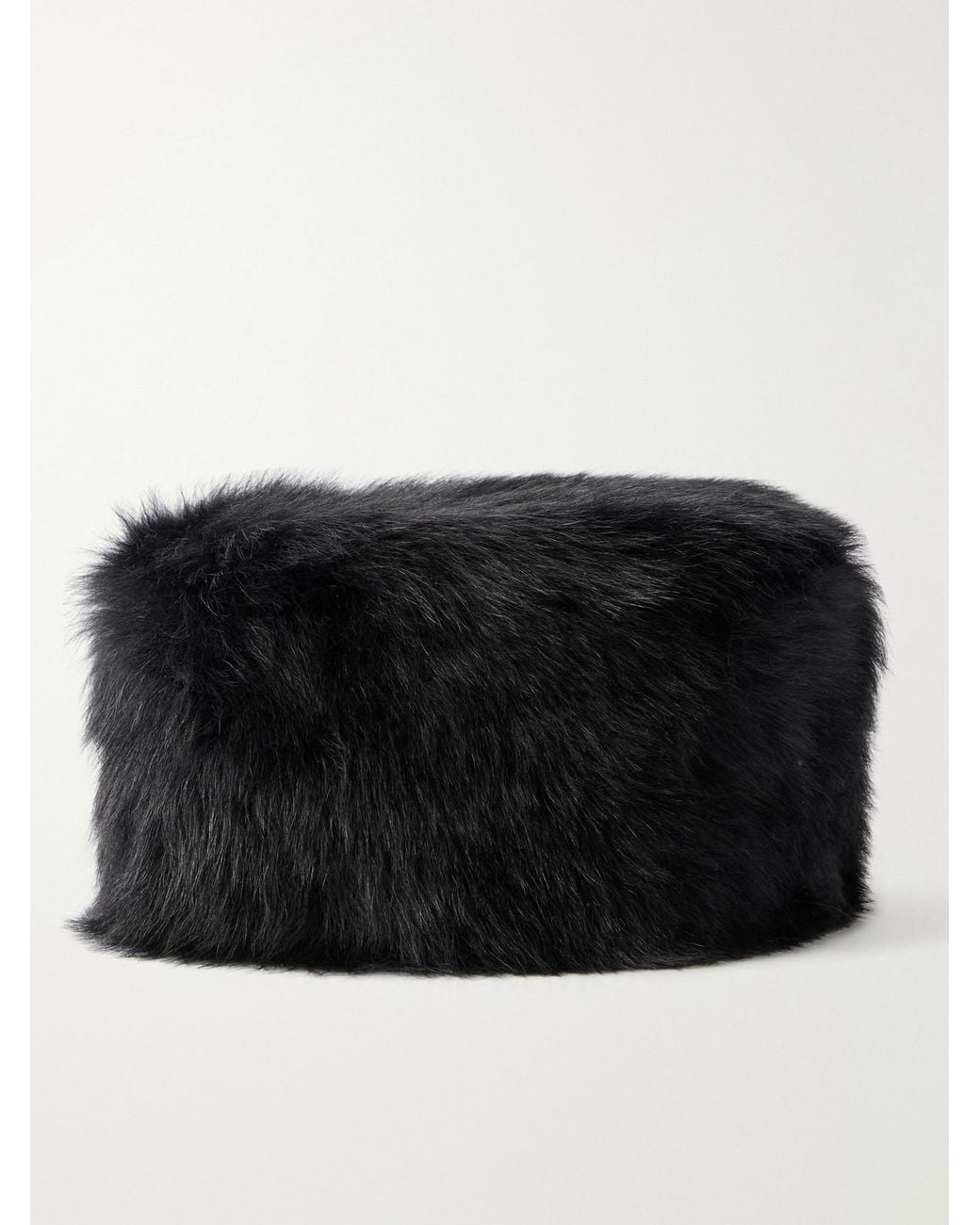 Saint Laurent Black Shearling Hat