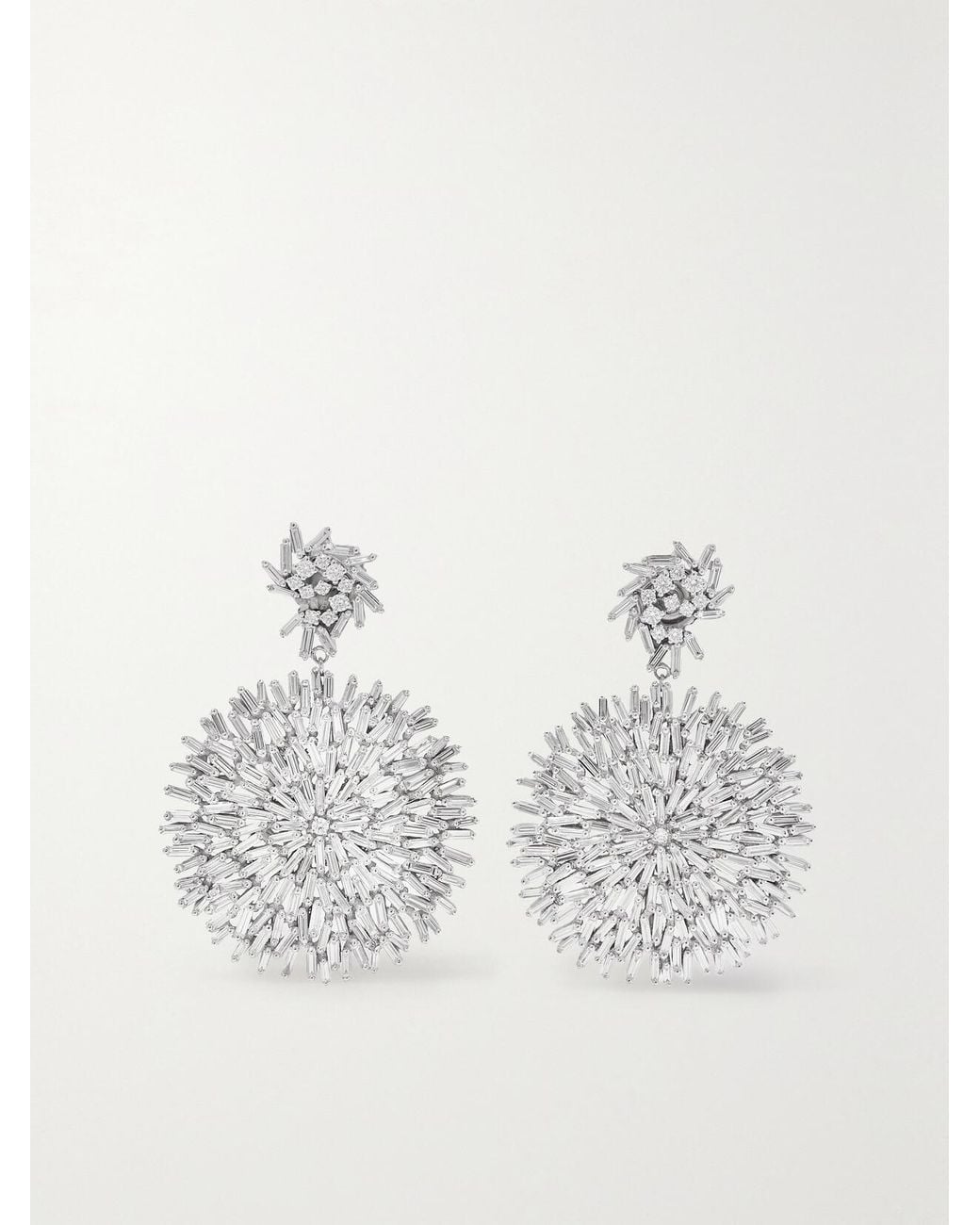 Suzanne Kalan White 18-Karat Diamond Earrings