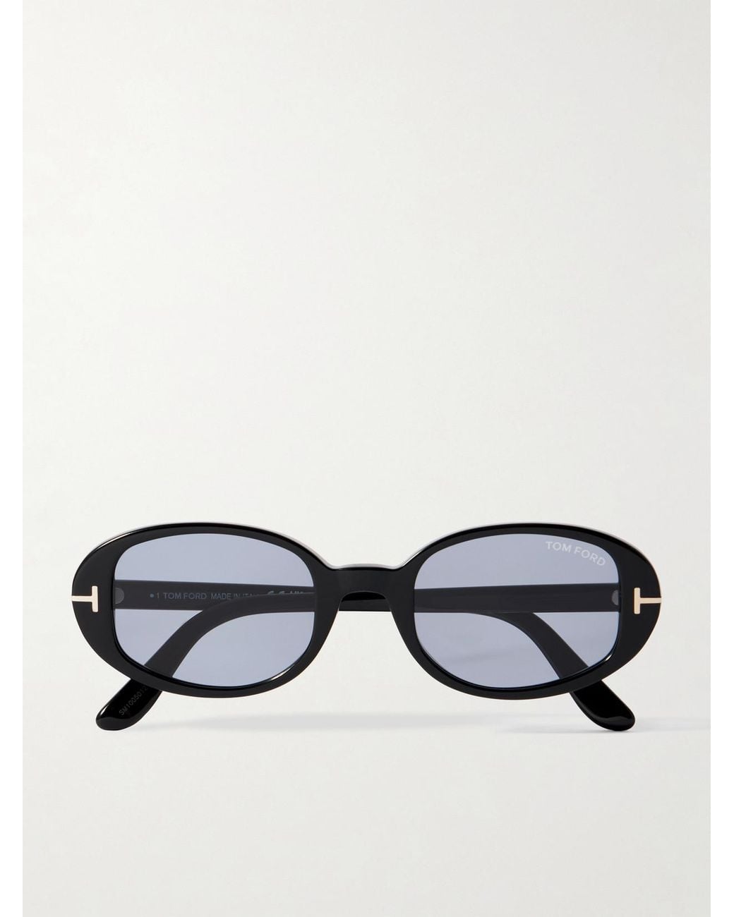 Tom Ford Black Iggy Oval-Frame Acetate Sunglasses