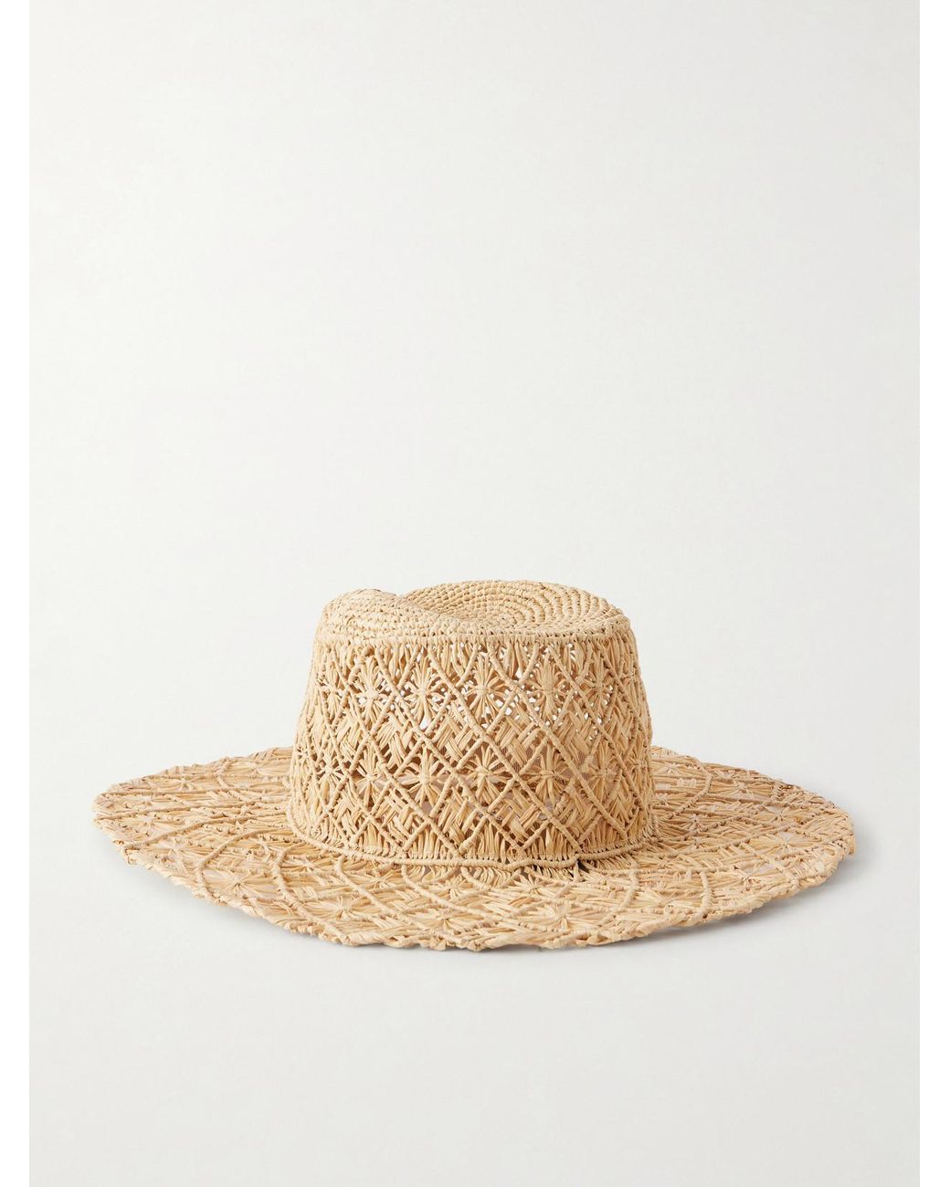 Ruslan Baginskiy Natural Embellished Straw Fedora