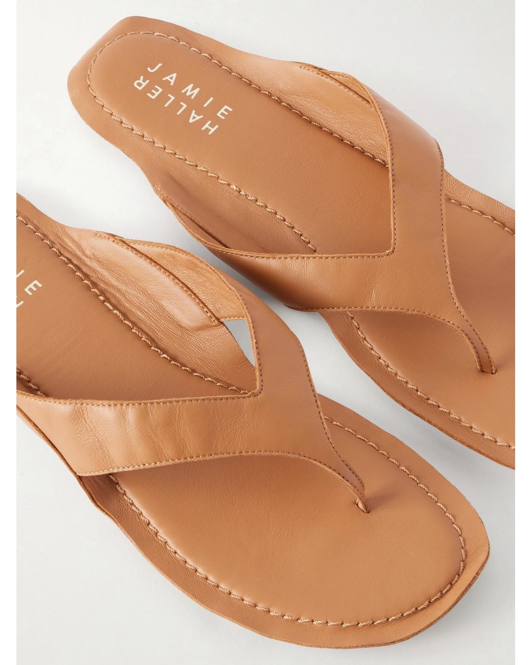 Jamie Haller Brown The San Diego Leather Thong Sandals