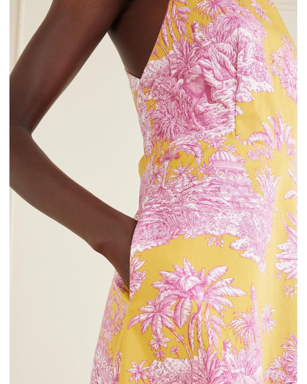 Marta Ferri White Colonna Printed Cotton Maxi Dress