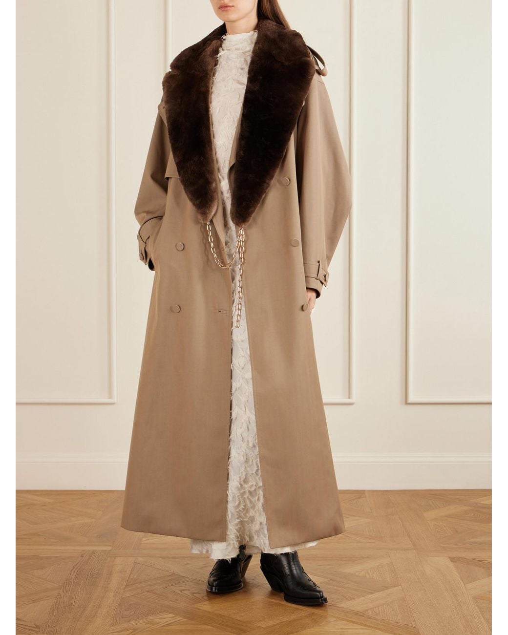 Gabriela Hearst Natural Tellus Double-Breasted Virgin Wool Trench Coat