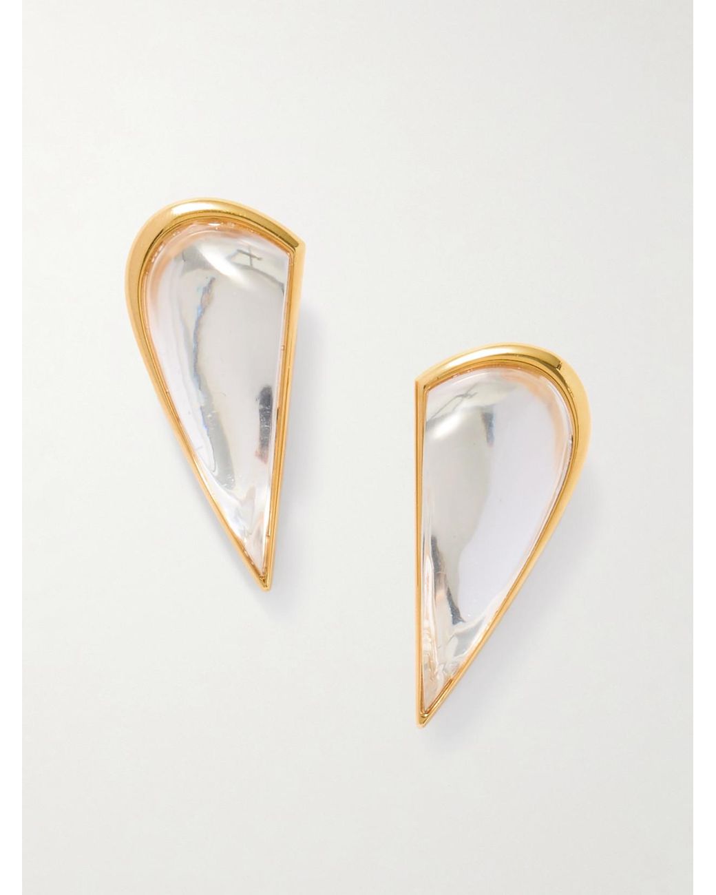 Alaïa White Le Demi-Coeur-Tone Resin Earrings