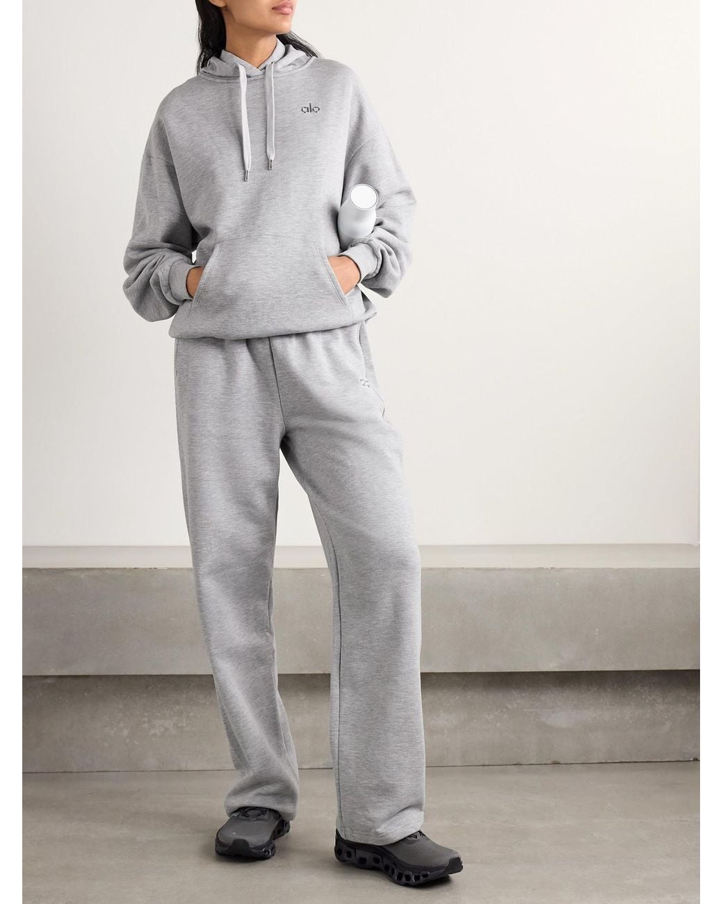 Alo Yoga Accolade Cotton-Blend Jersey Track Pants in Grey | Lyst UK