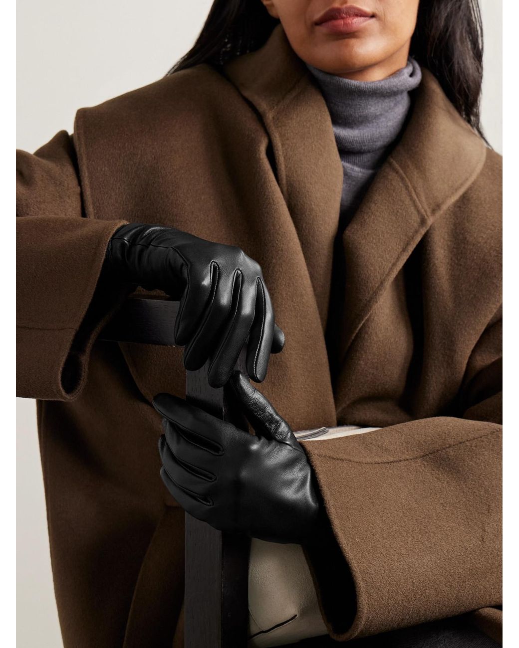 Agnelle Black Kate Leather Gloves