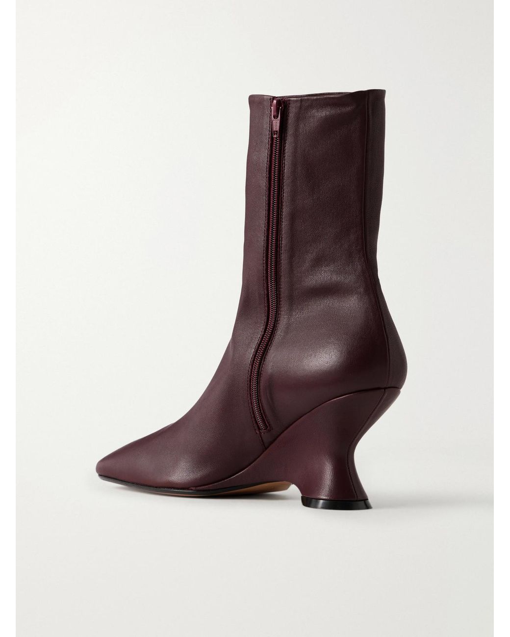 Dries Van Noten Brown Leather Wedge Ankle Boots