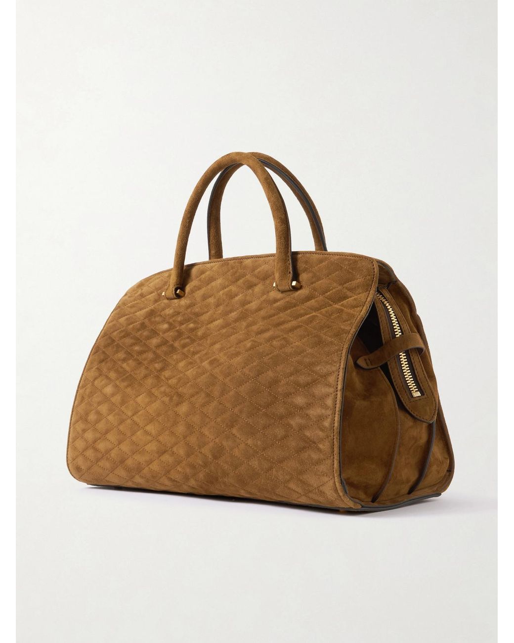 Metier Brown Private Eye Quilted Suede Tote