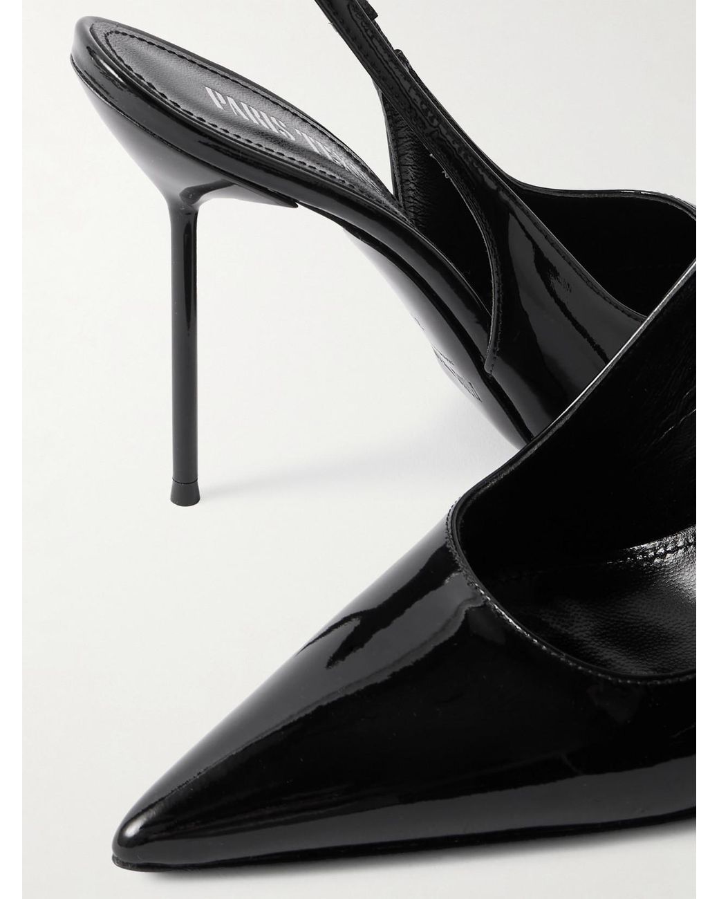 Paris Texas White Lidia Patent-Leather Slingback Pumps