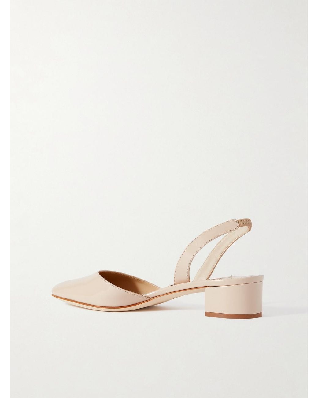 Manolo Blahnik Natural Aspro 30 Patent-Leather Pumps