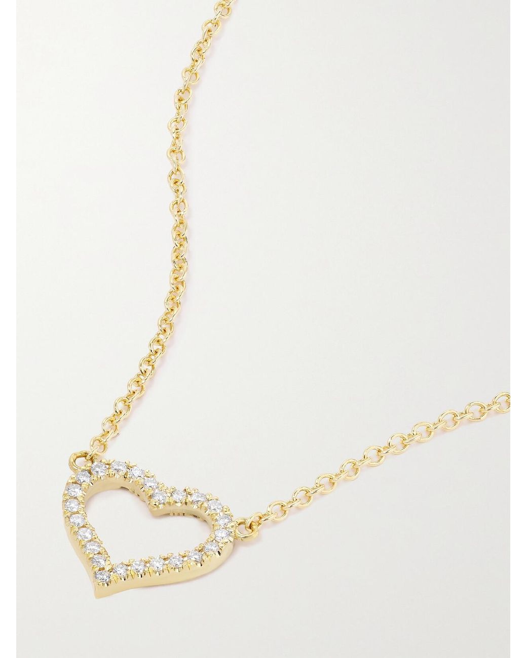 Jennifer Meyer Natural Small Open Heart 18-Karat Diamond Necklace