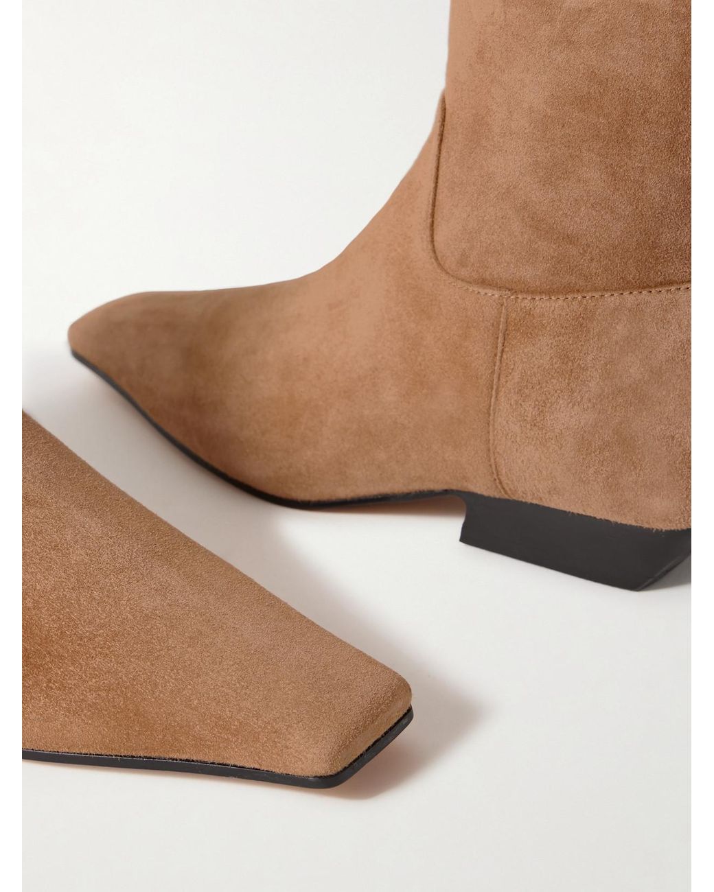 Khaite Brown Marfa Suede Ankle Boots