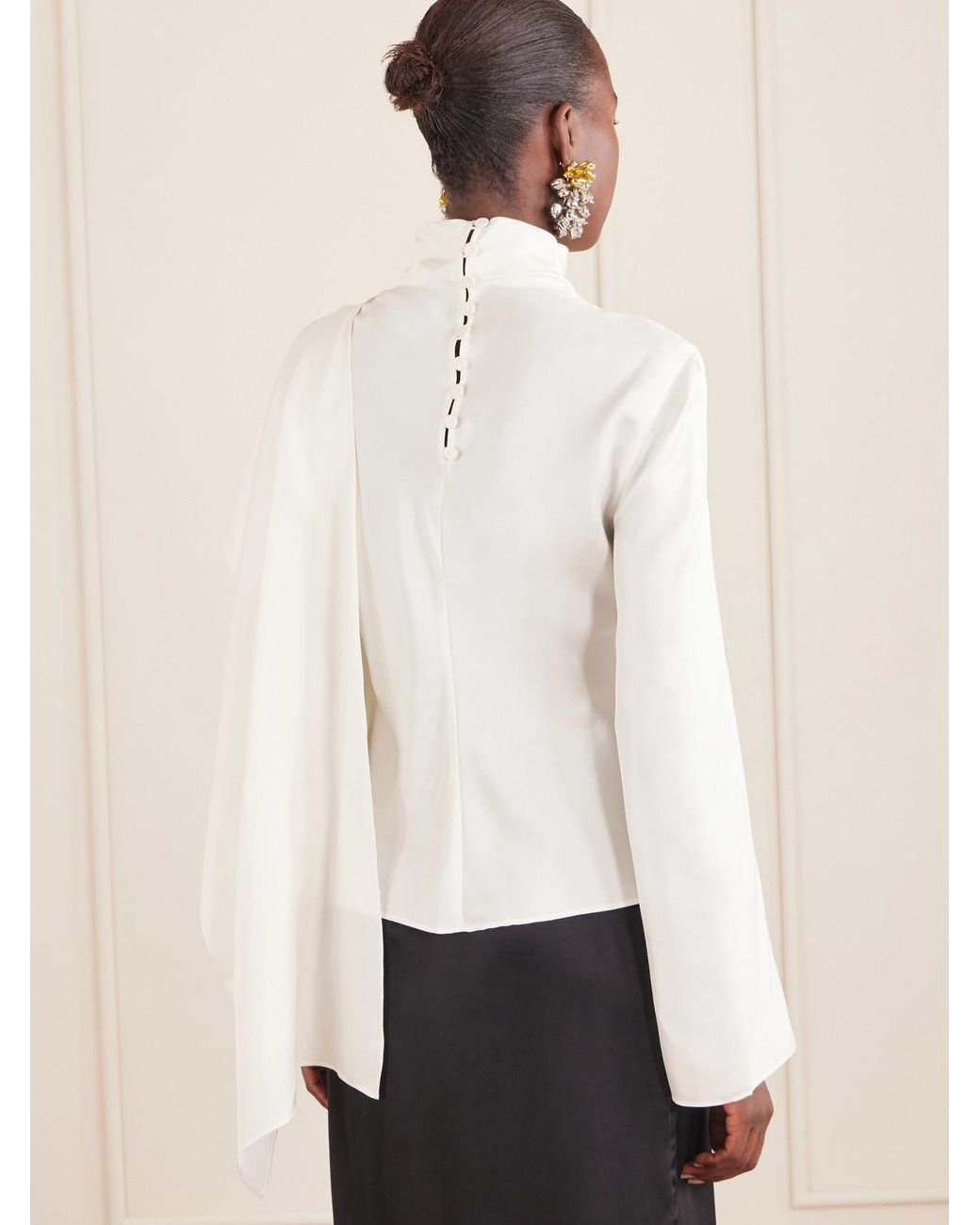Rohe Natural Scarf-Detailed Silk-Twill Blouse