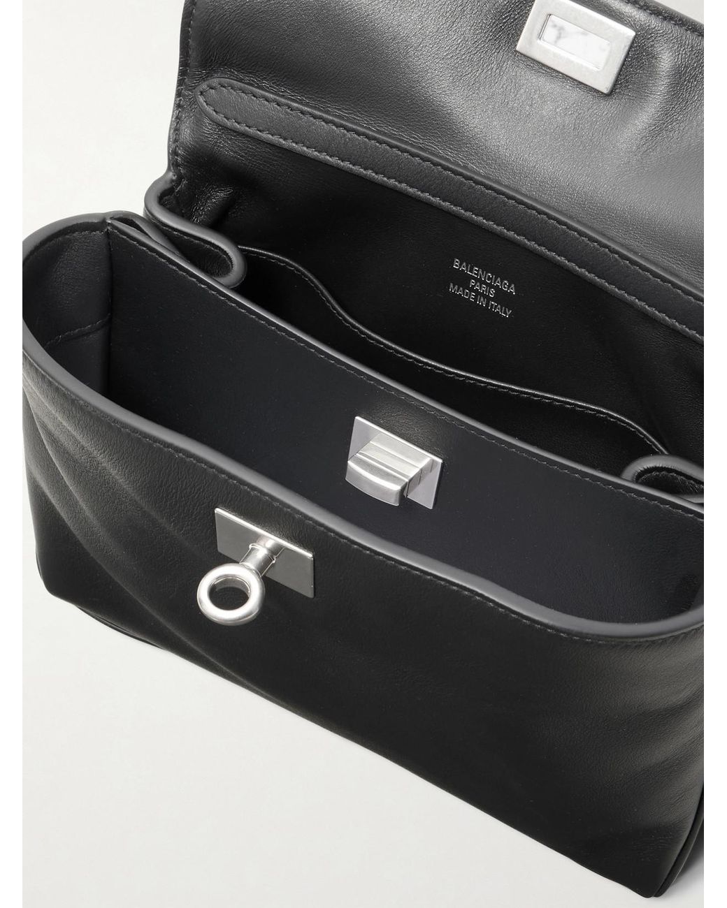 Balenciaga Black Rodeo Mini Leather Top Handle Bag