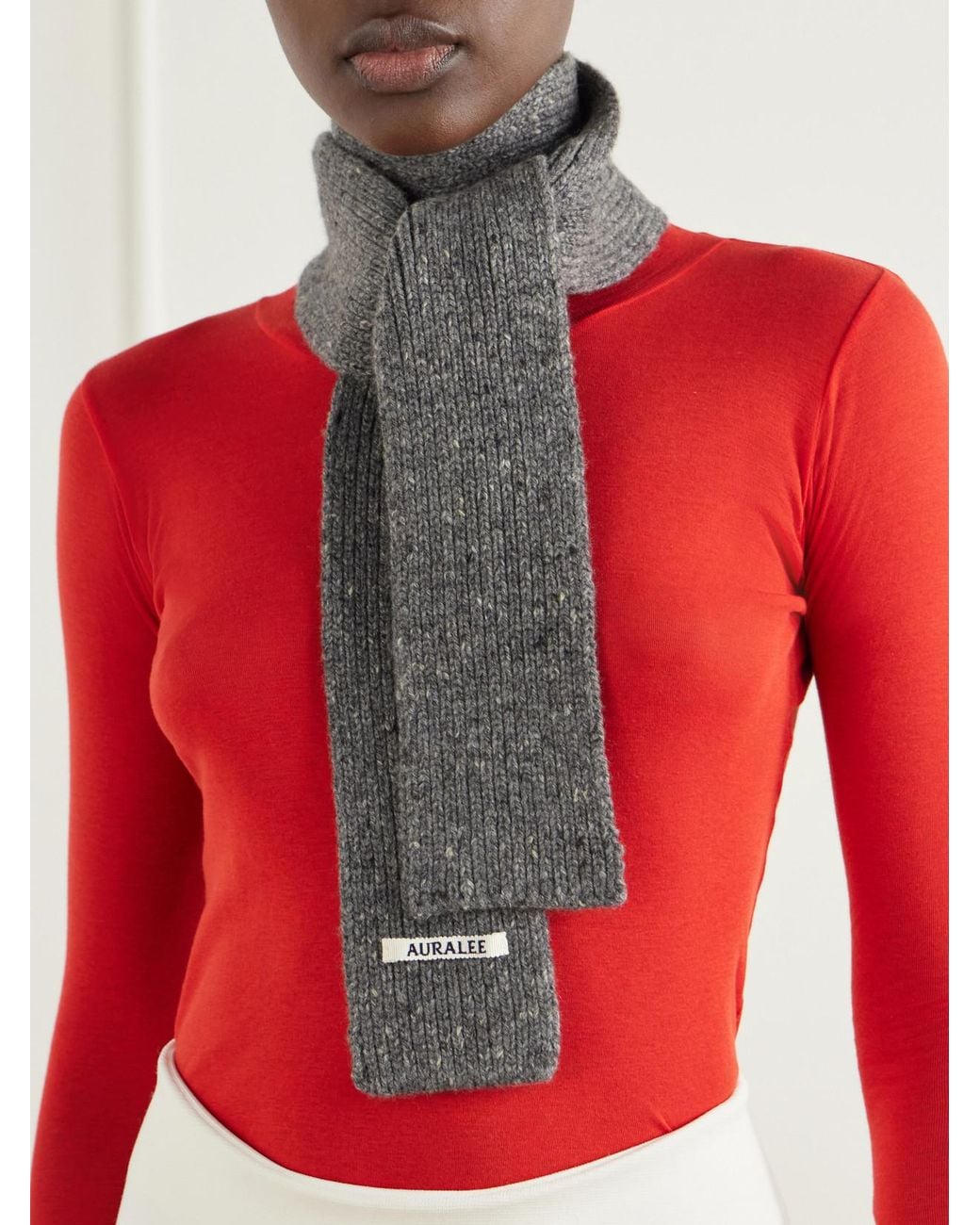 Auralee White Cashmere Scarf