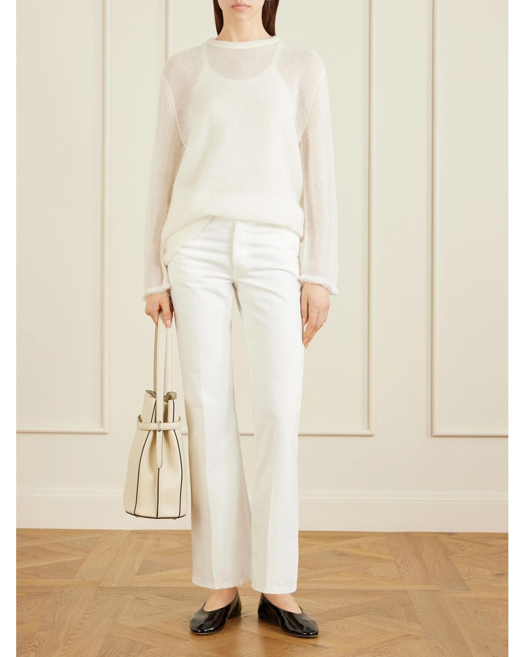Totême White Kick Organic Flared Jeans