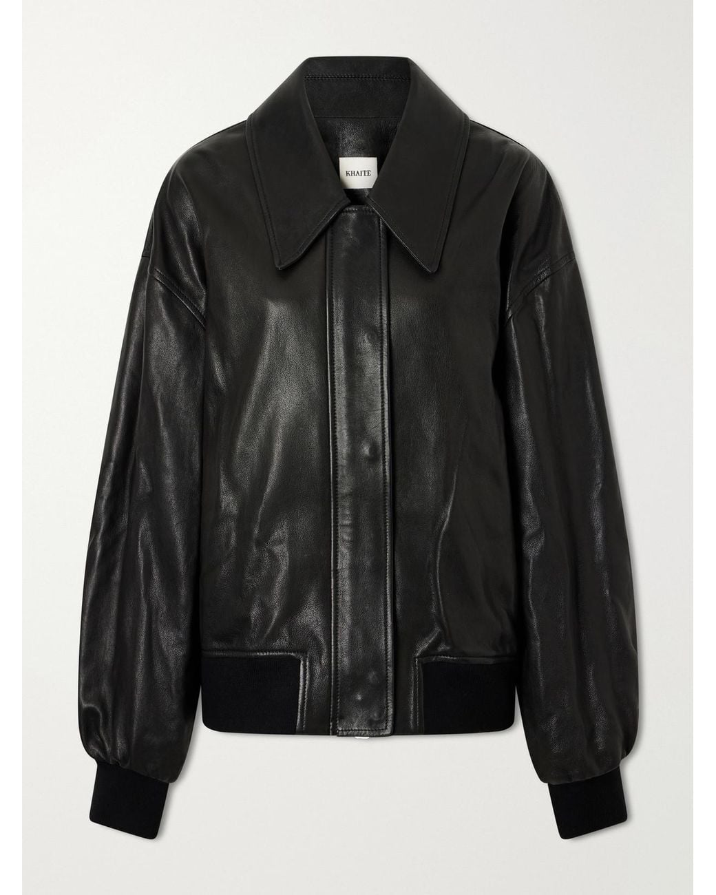 Khaite Black Aimee Leather Jacket