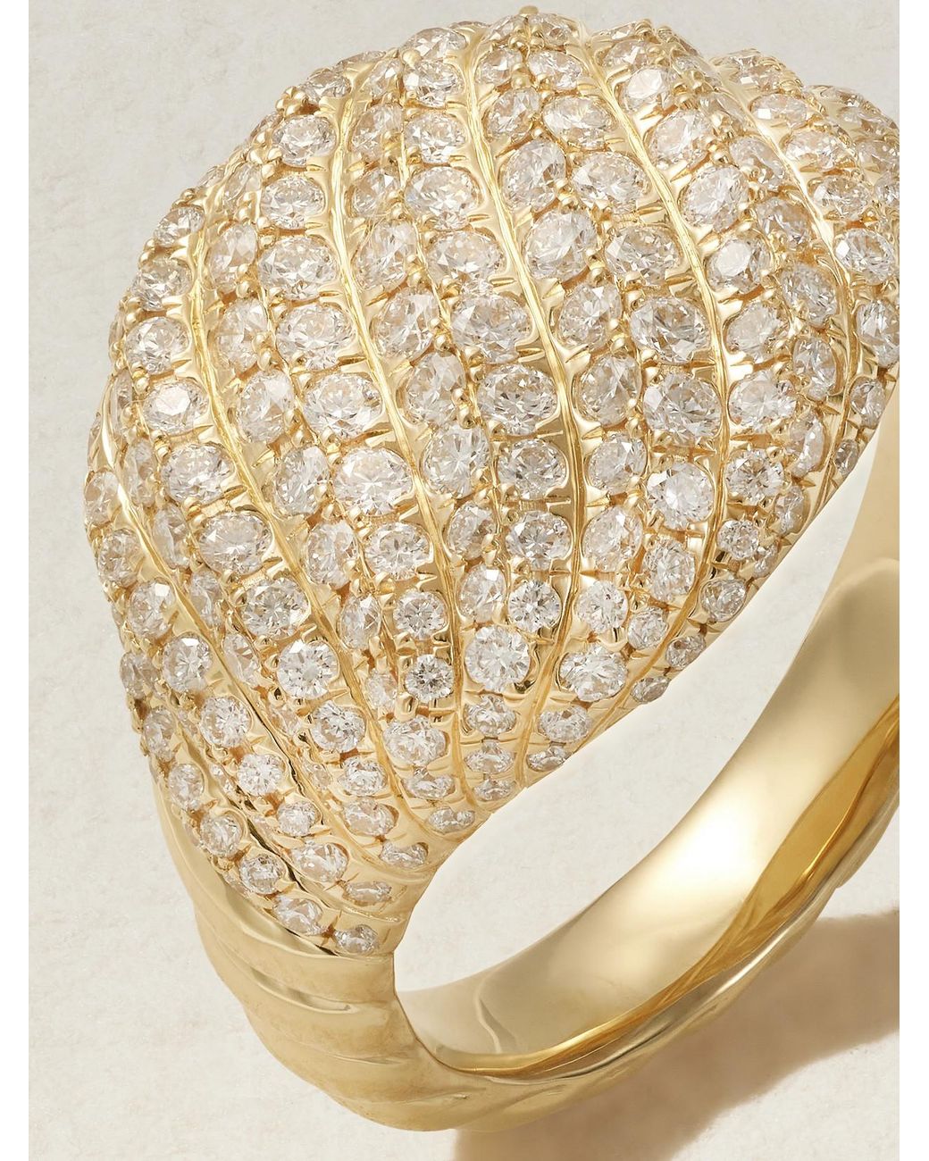 David Yurman Natural Sculpted Cable 18-Karat Diamond Pinky Ring
