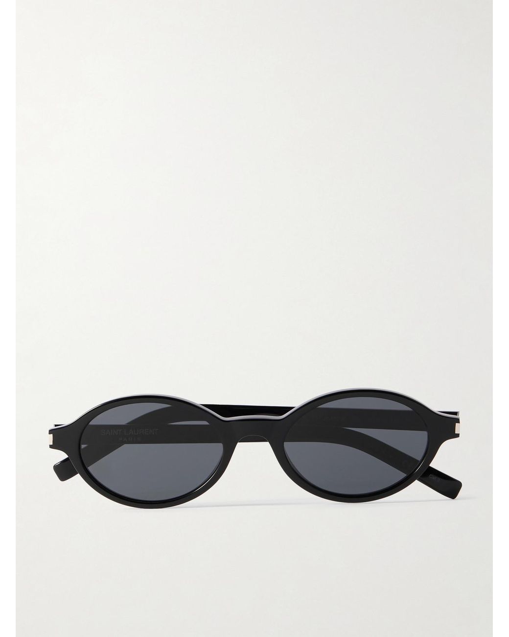 Saint Laurent Black Oval-Frame Acetate Sunglasses