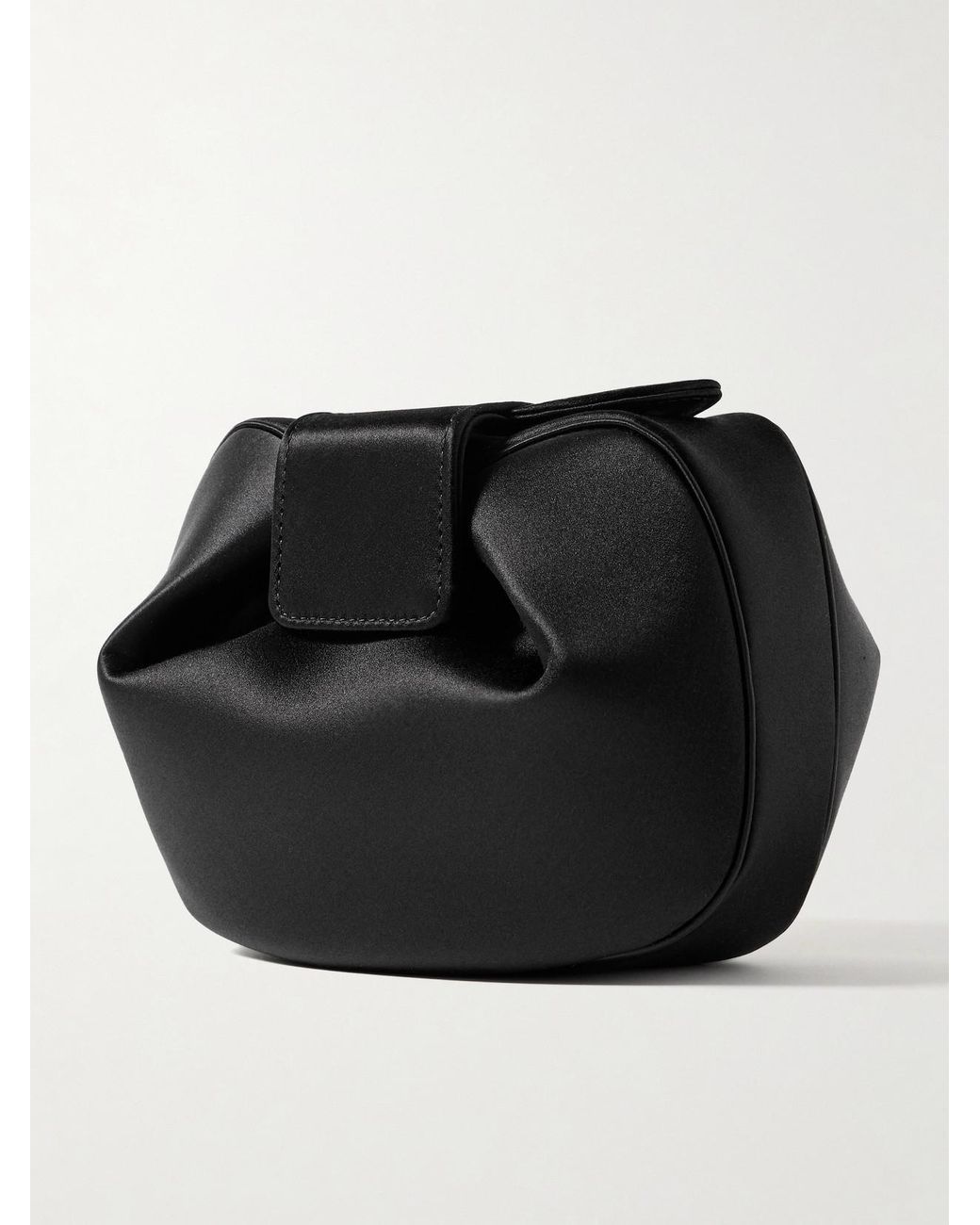 Gabriela Hearst Black Soft Demi Satin Clutch
