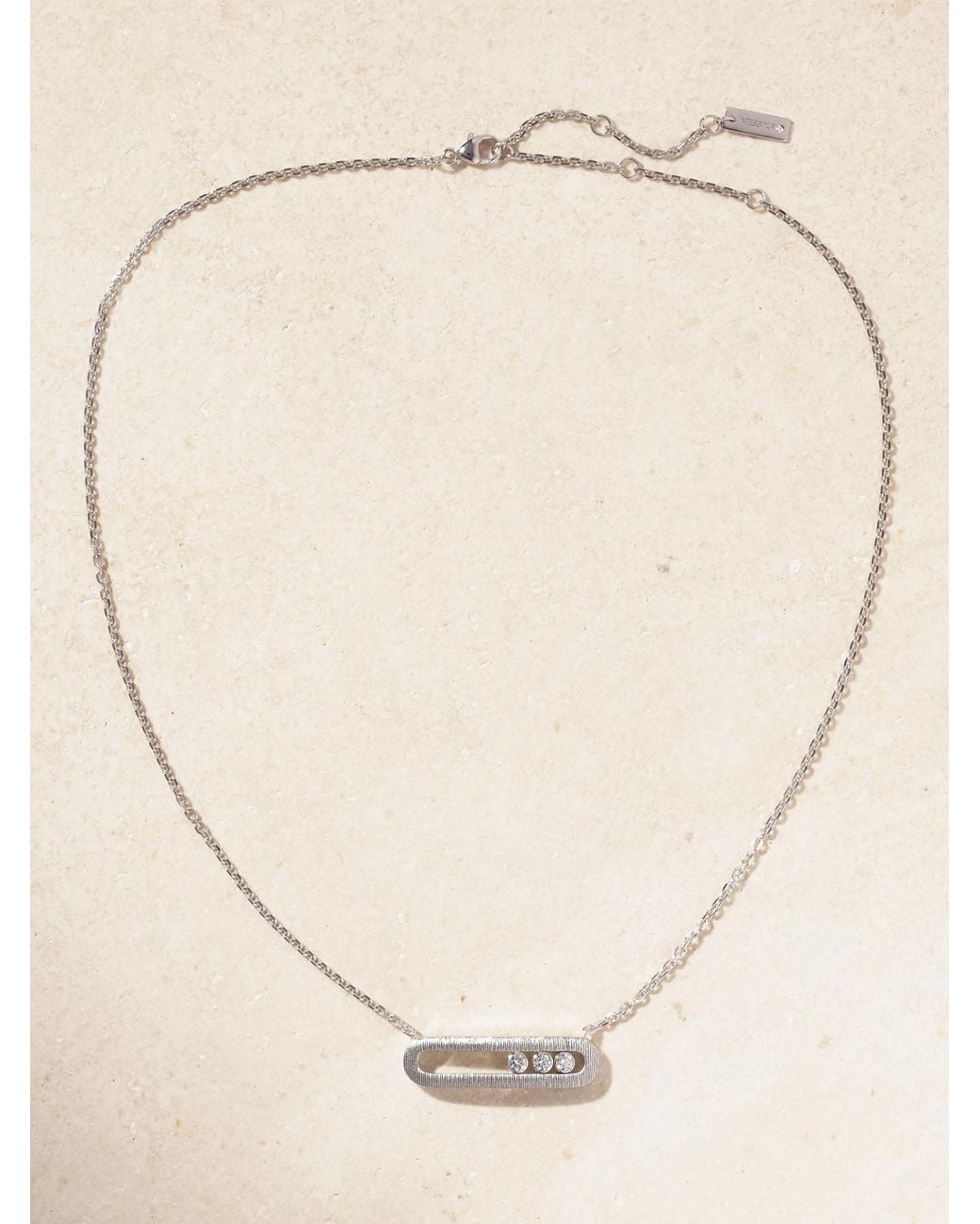 Messika Natural Move Classique Ciselé 18-Karat Diamond Necklace