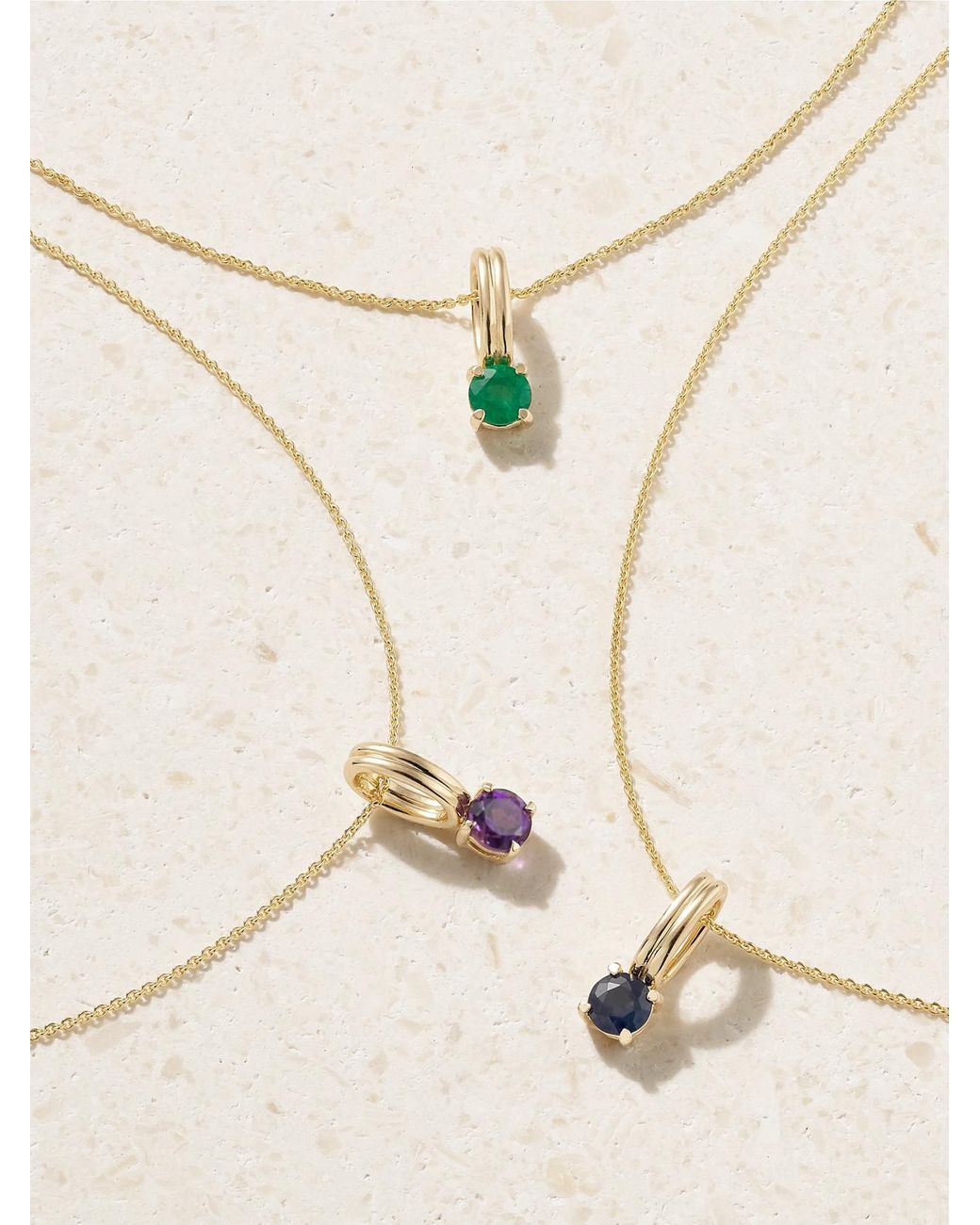 STONE AND STRAND Natural Beekman Birthstone 14-Karat Multi-Stone Necklace