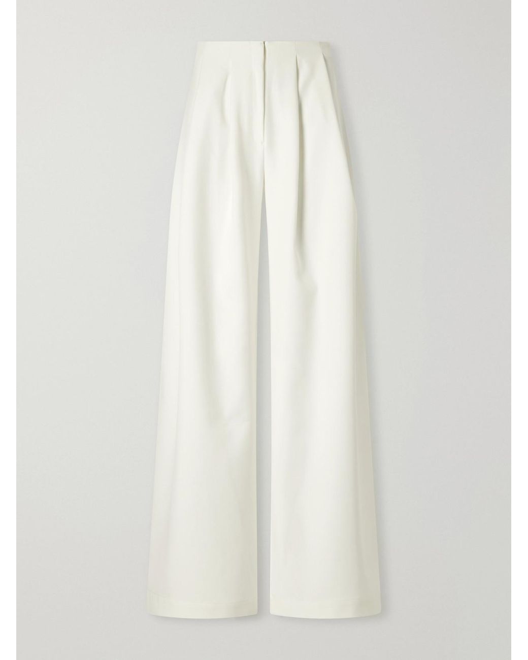 ANDRES OTALORA White Pleated Drill Wide-Leg Pants