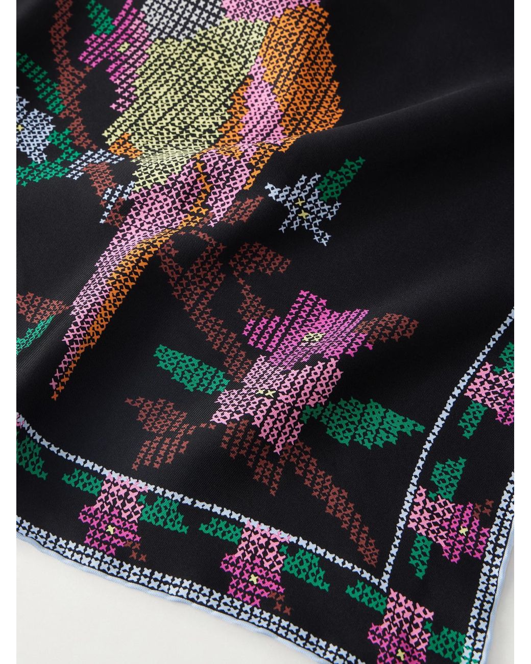 Chloé Black Printed Silk Scarf