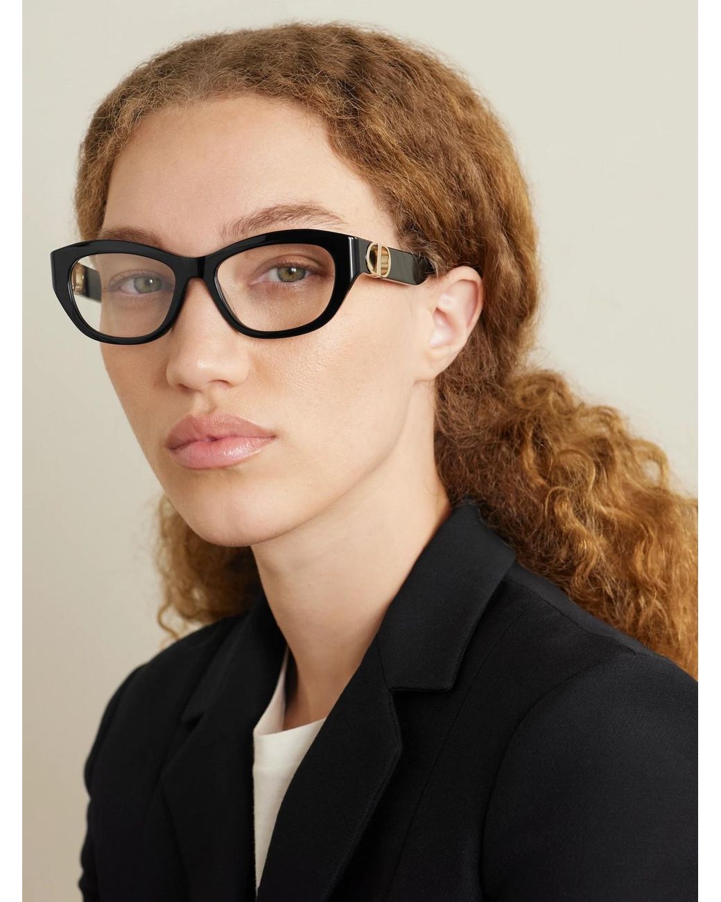 Dior Black 30Montaigne0 B1I Oval-Frame Acetate Optical Glasses