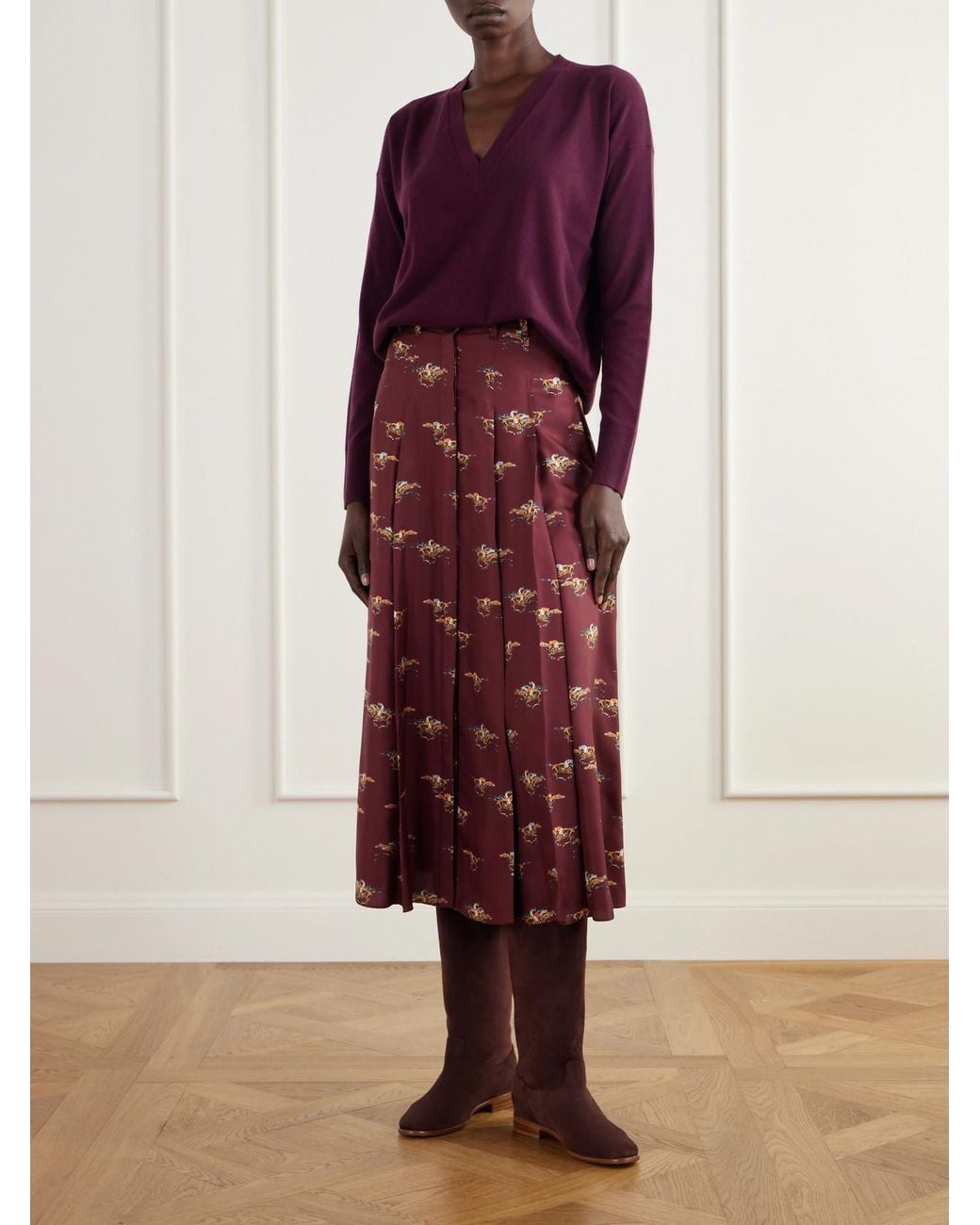 Gabriela Hearst Purple Linna Cashmere And Wool-Blend Sweater