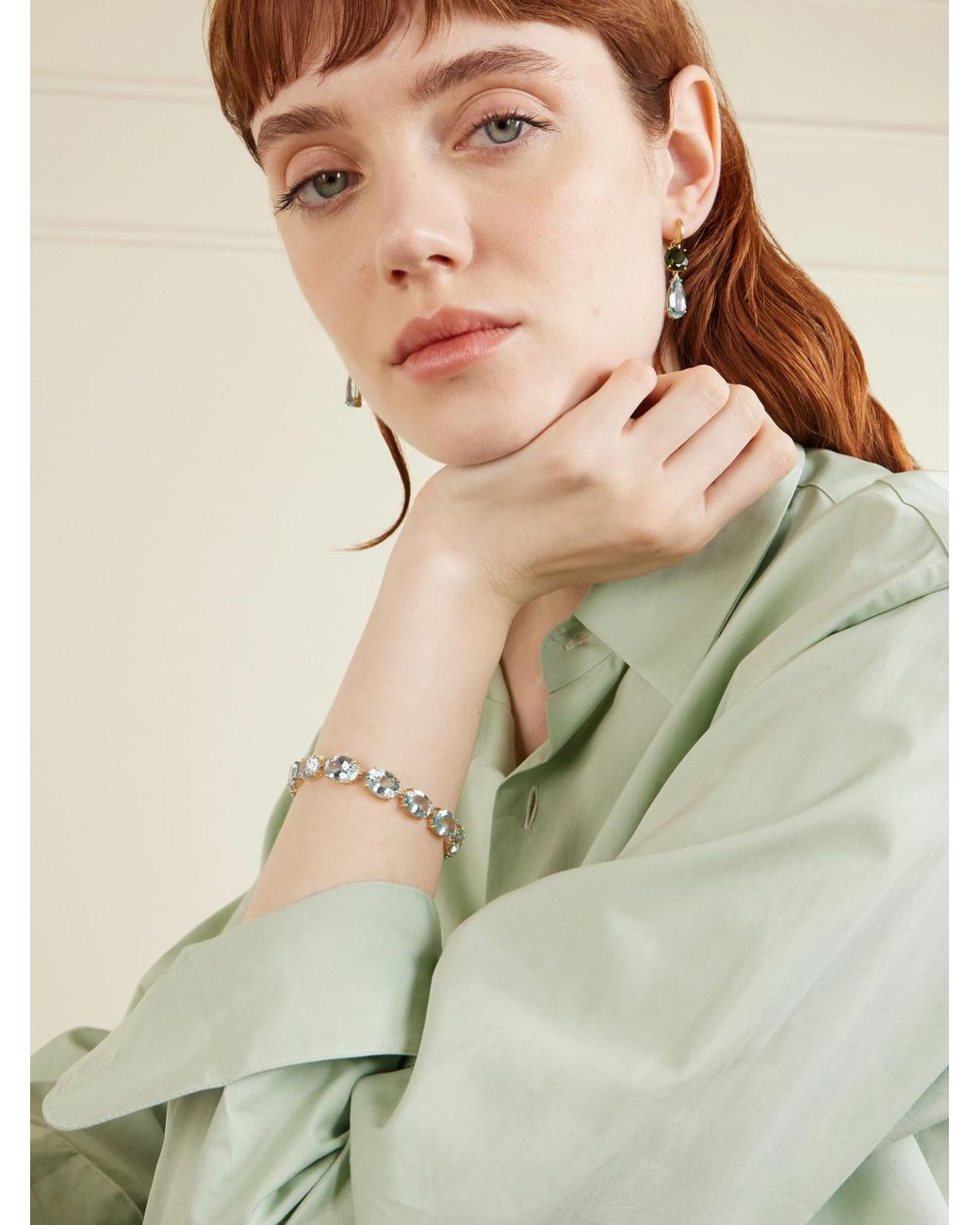 Irene Neuwirth Natural Gemmy Gem 18-Karat Aquamarine Bracelet