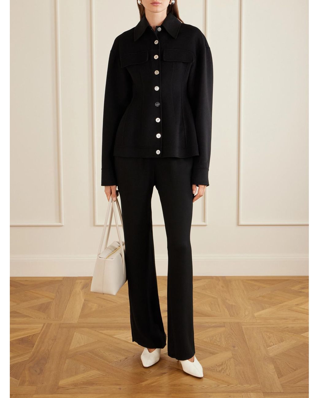 Sportmax Black Arena Wool Coat