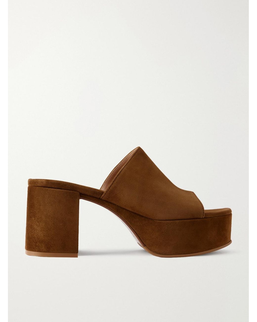 Gianvito Rossi Brown Suede 35 Platform Mules