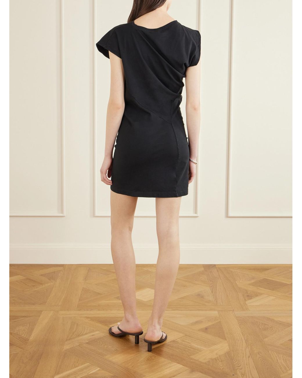 Agolde Black Beth Cotton-Jersey Mini Dress