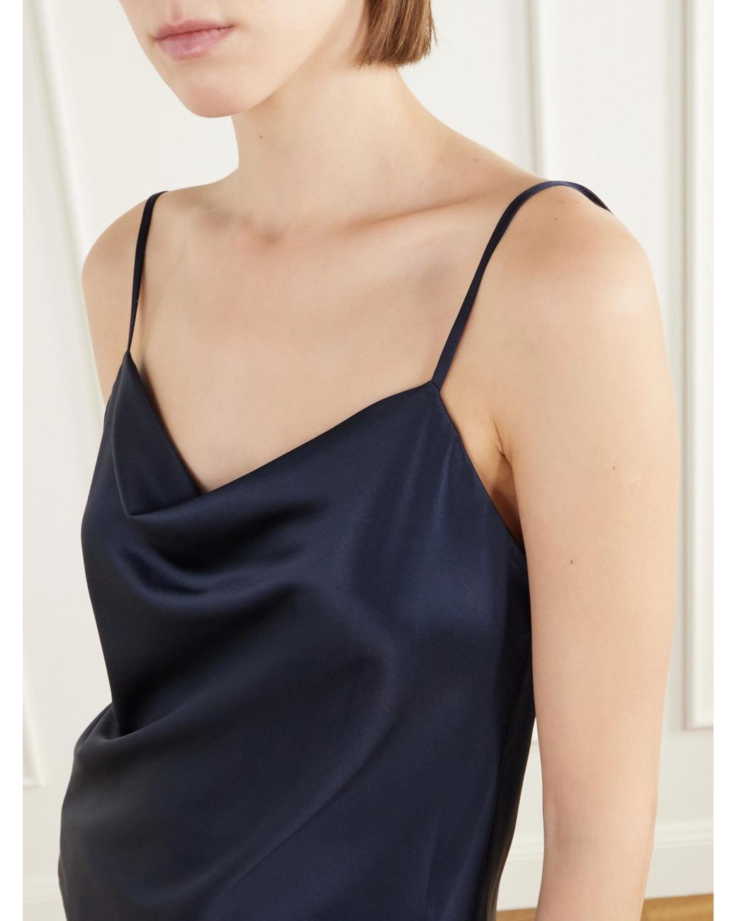 Twp Blue Sari Silk-Satin Cami