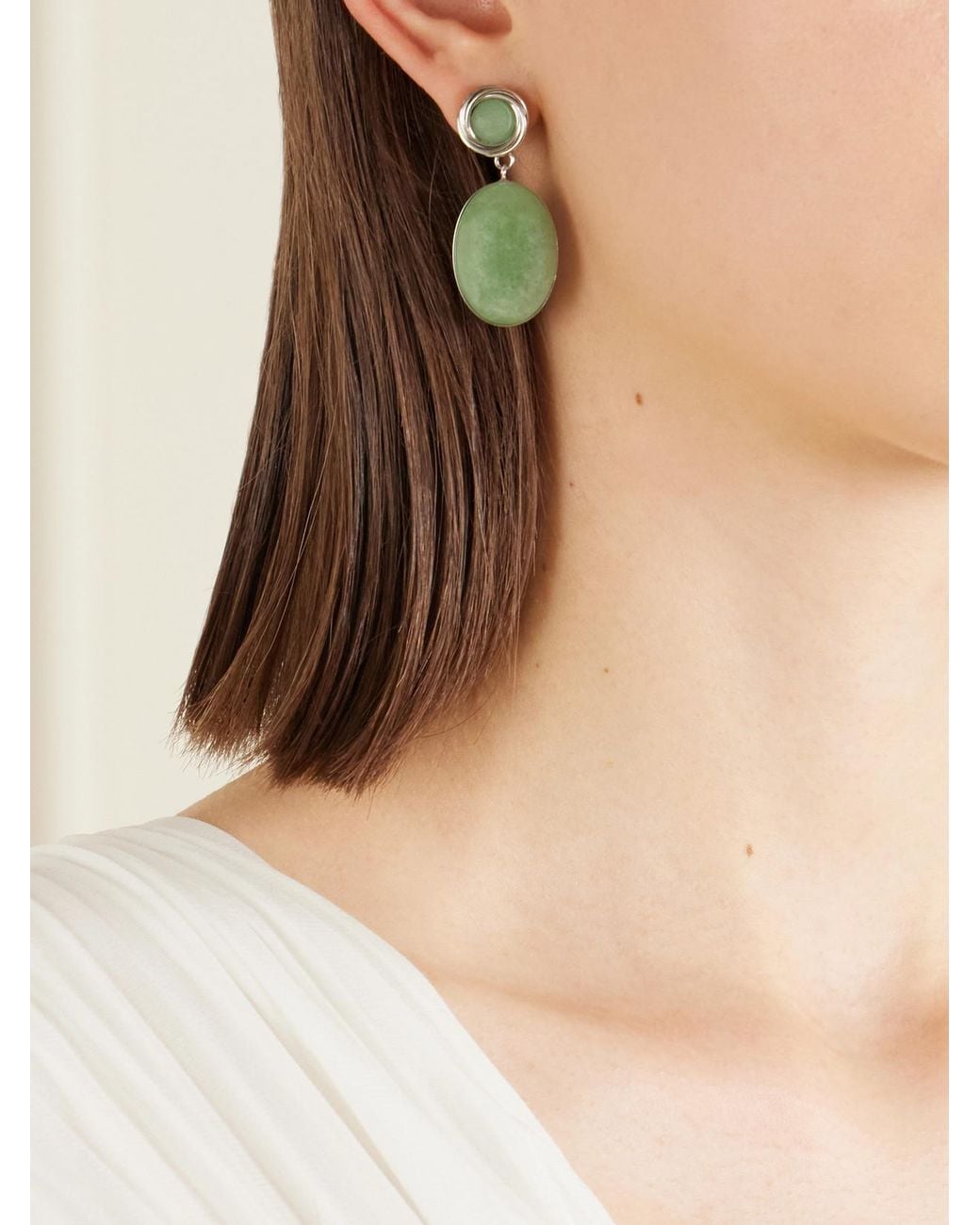 Jennifer Behr Green Ruthie-Tone Aventurine Earrings