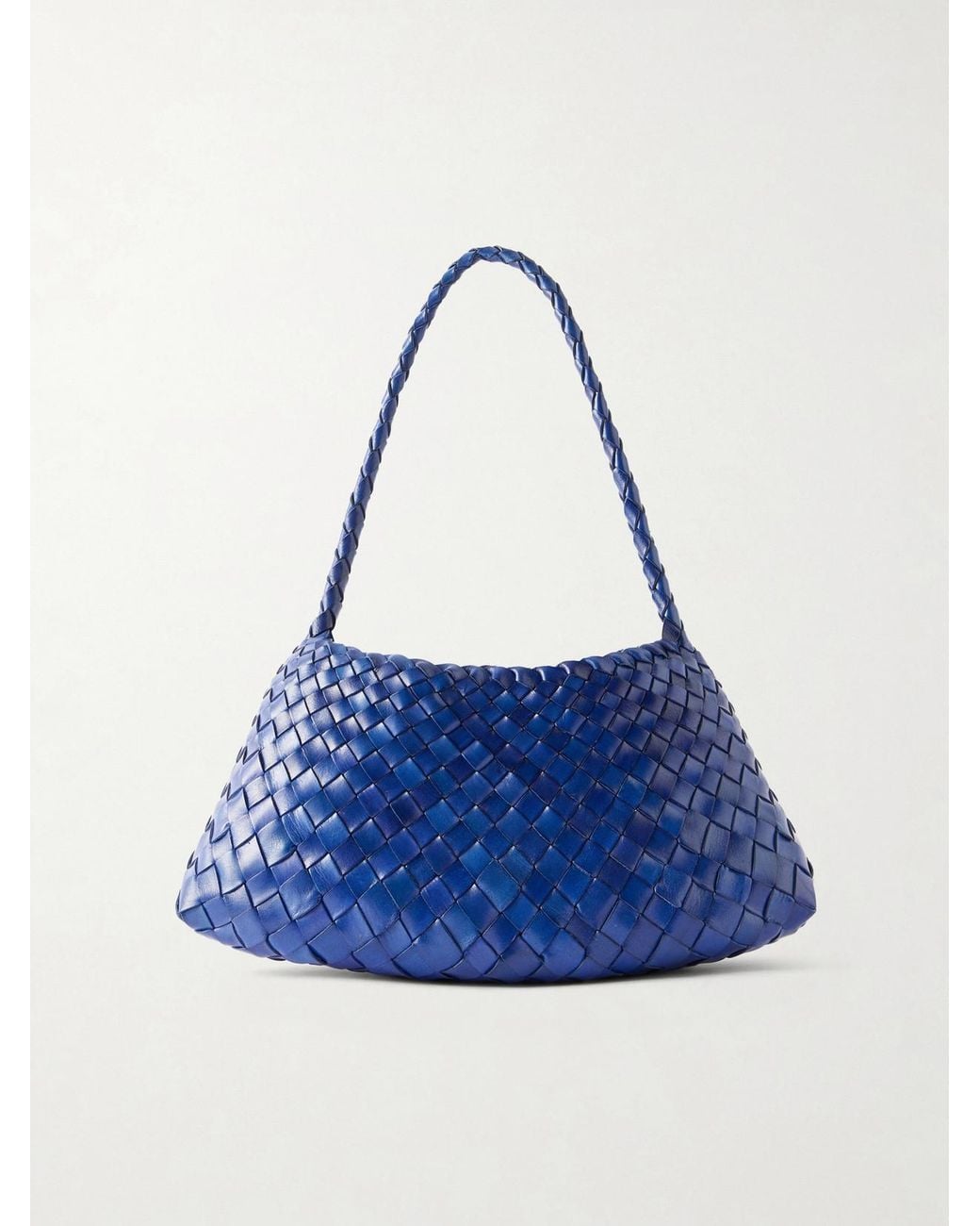 Dragon Diffusion Blue Rosanna Mini Woven Leather Shoulder Bag