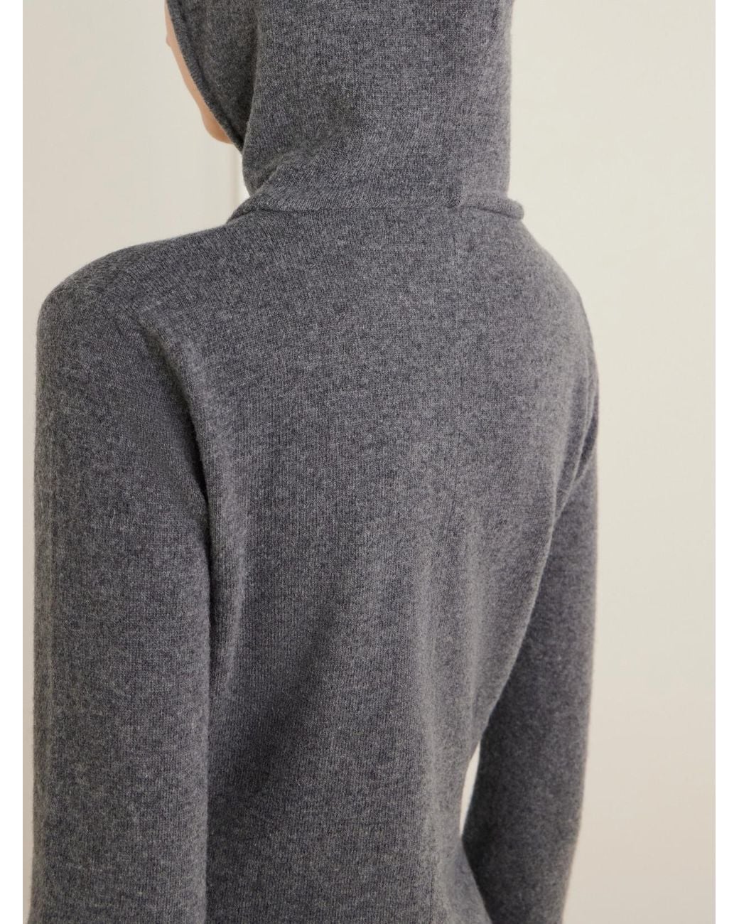 Colleen Allen Gray Hooded Merino Wool Cardigan