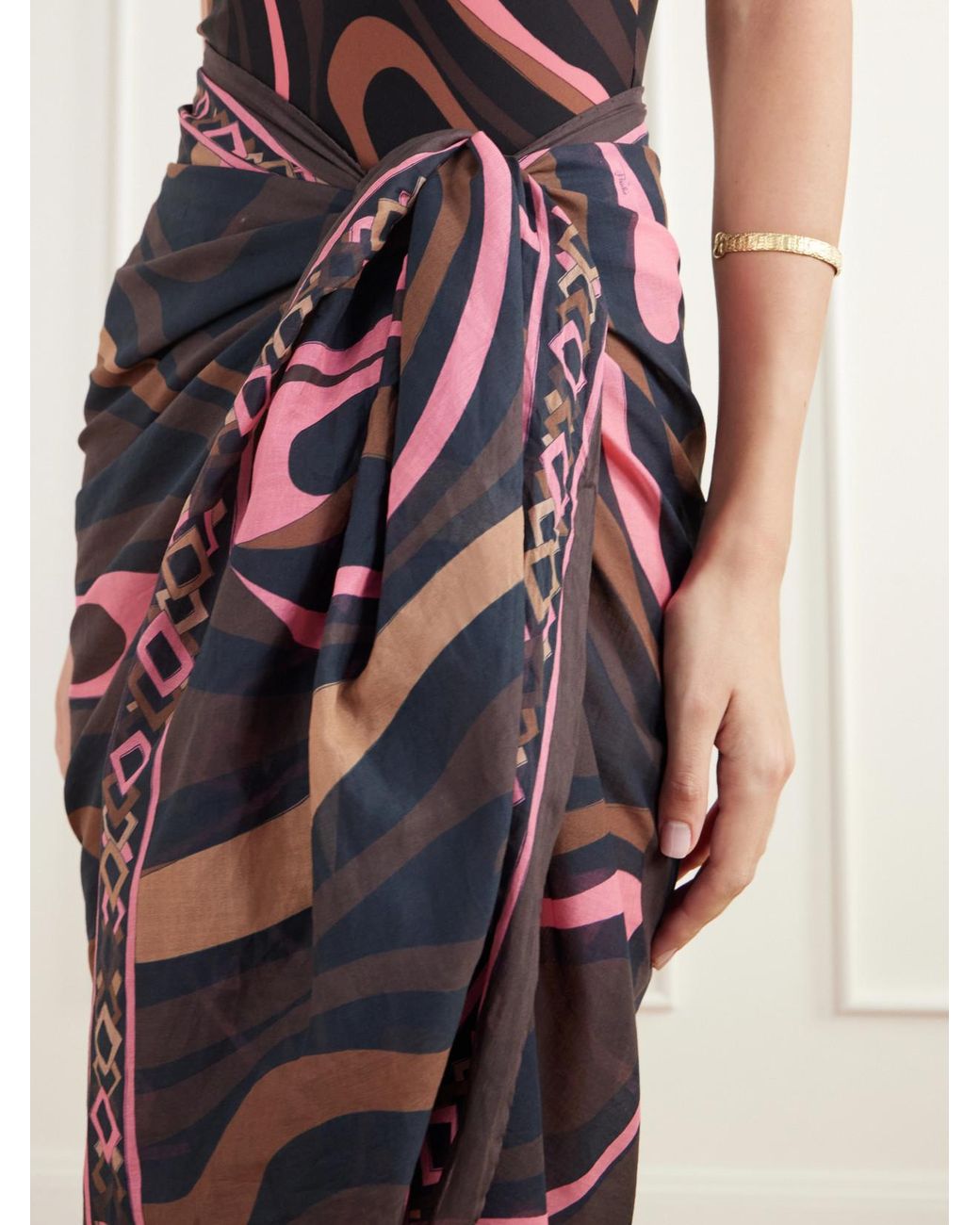 Emilio Pucci Multicolor Printed Cotton-Voile Pareo