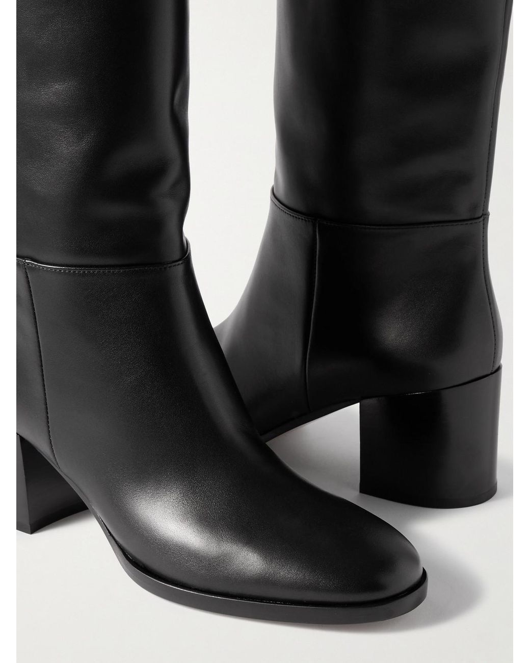 Gianvito Rossi Black Santiago 60 Leather Knee Boots