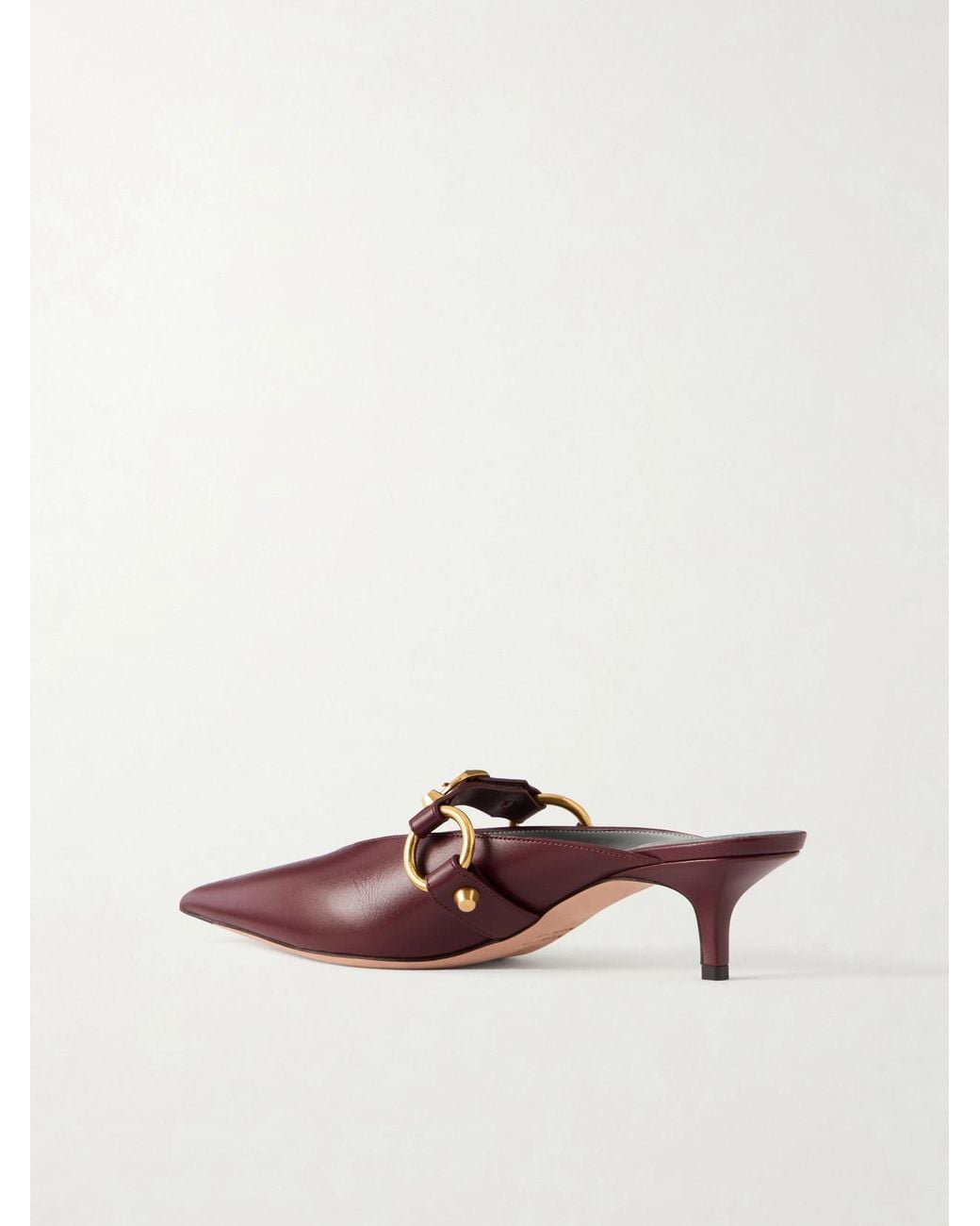Balenciaga Brown City Embellished Leather Mules