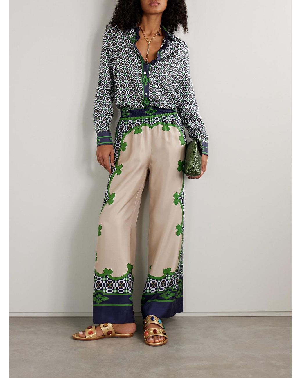 LaDoubleJ Blue Icon Boy Printed Silk-Twill Shirt