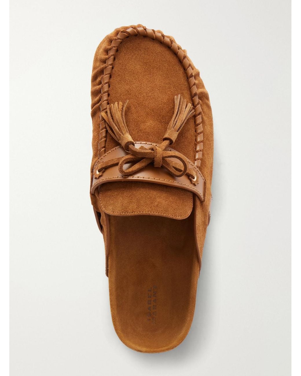 Isabel Marant Brown Malvin Tasseled Leather-Trimmed Suede Mules