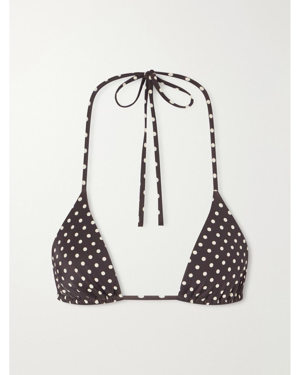 Matteau Black The String Polka-Dot Triangle Bikini Top