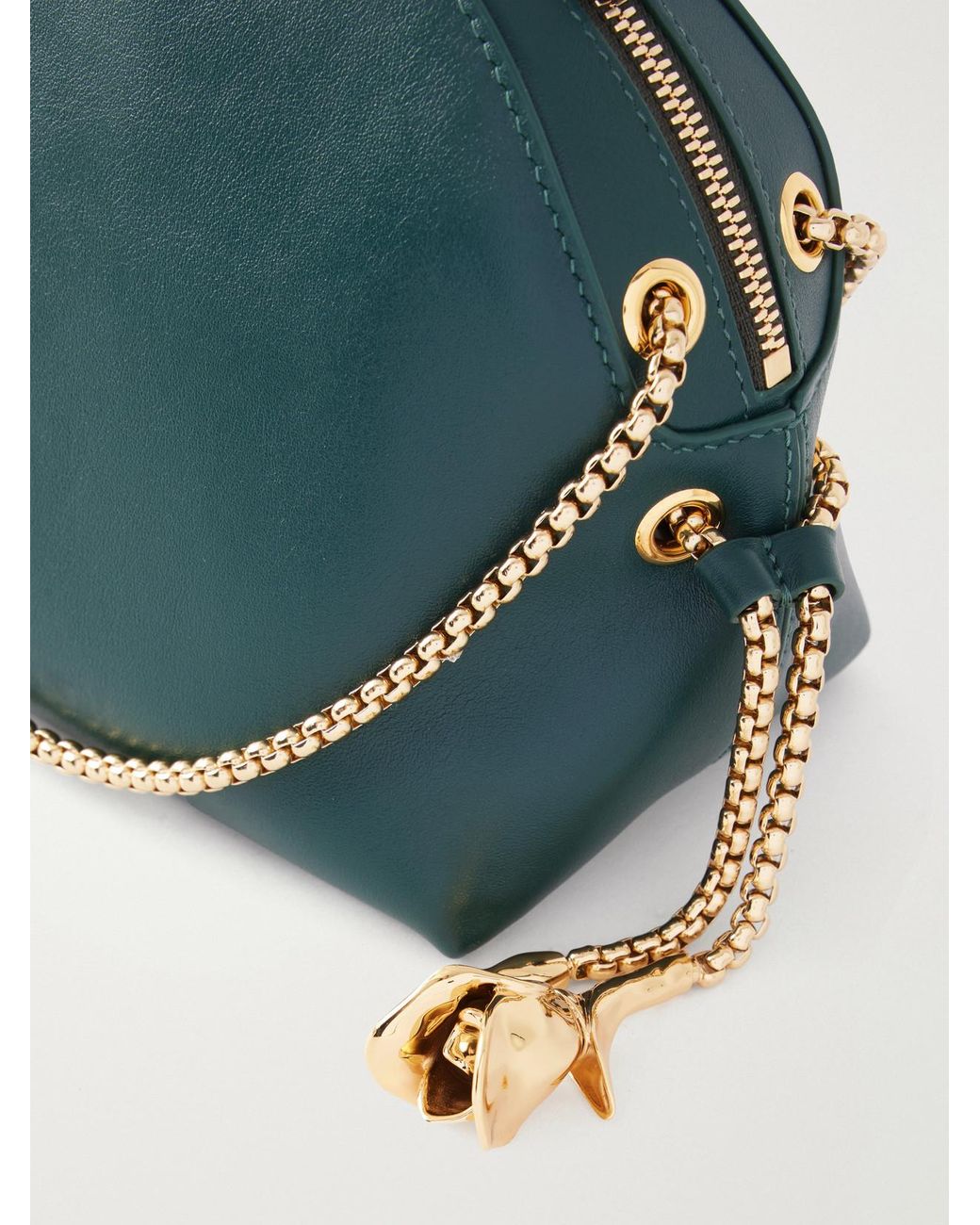 Erdem Green Flora Leather Shoulder Bag