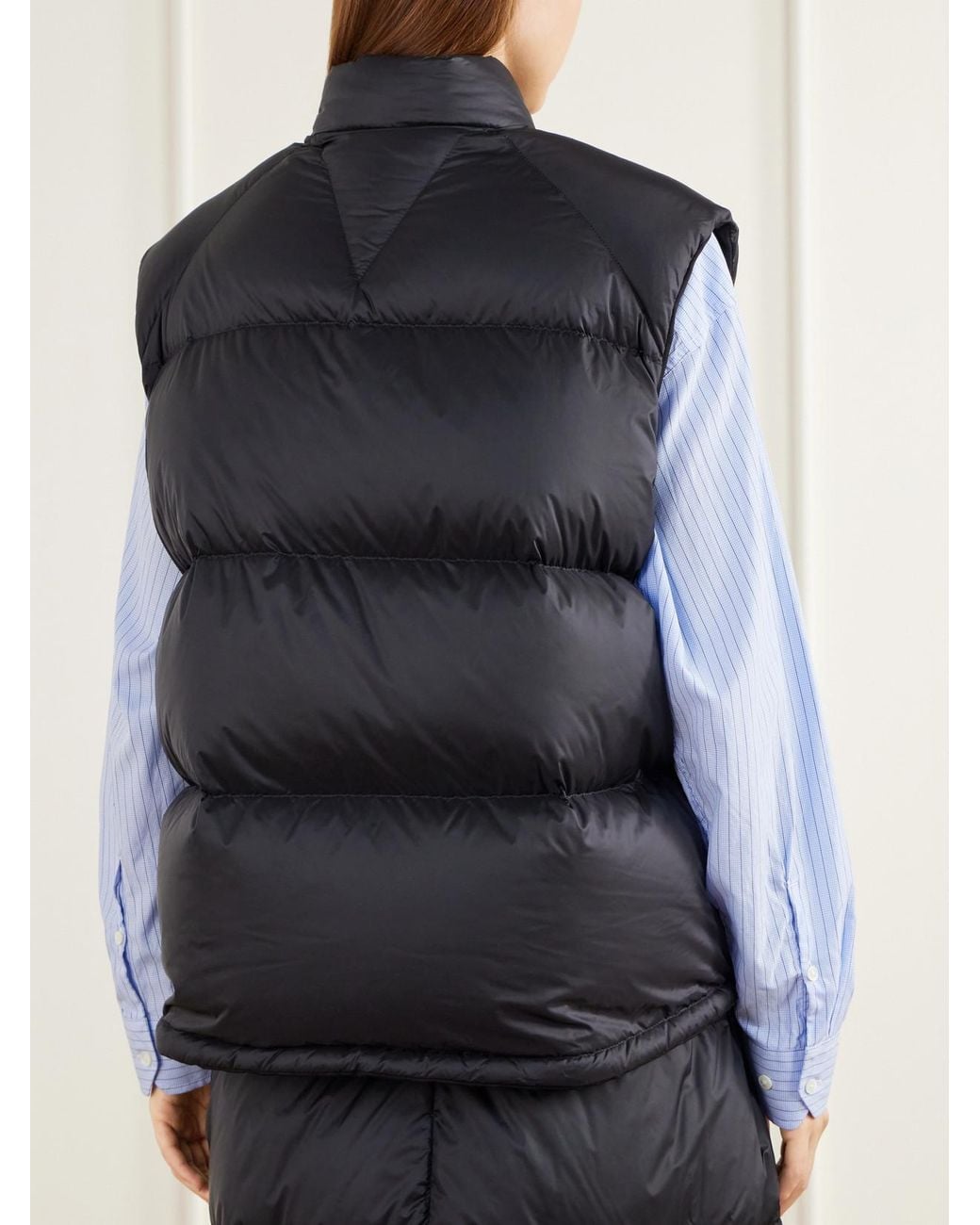 Moncler Blue Logo-Appliquéd Quilted Shell Down Vest